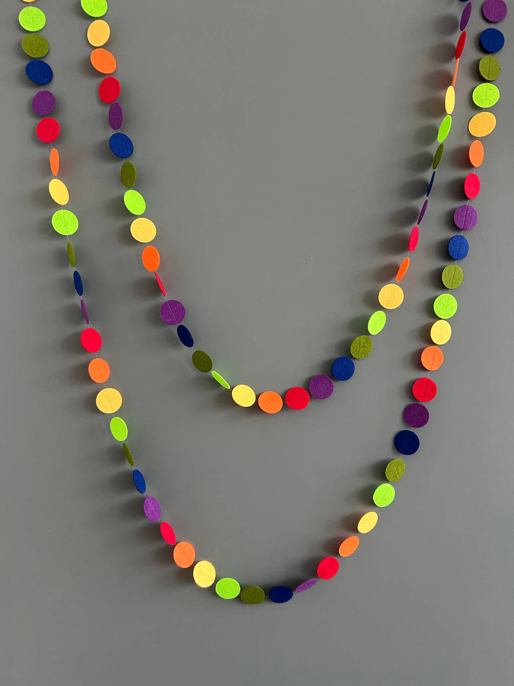 "Neon Lights" Bright Felt Dotty Garland
