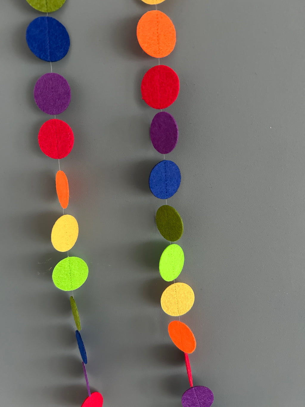 "Neon Lights" Bright Felt Dotty Garland